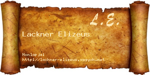 Lackner Elizeus névjegykártya